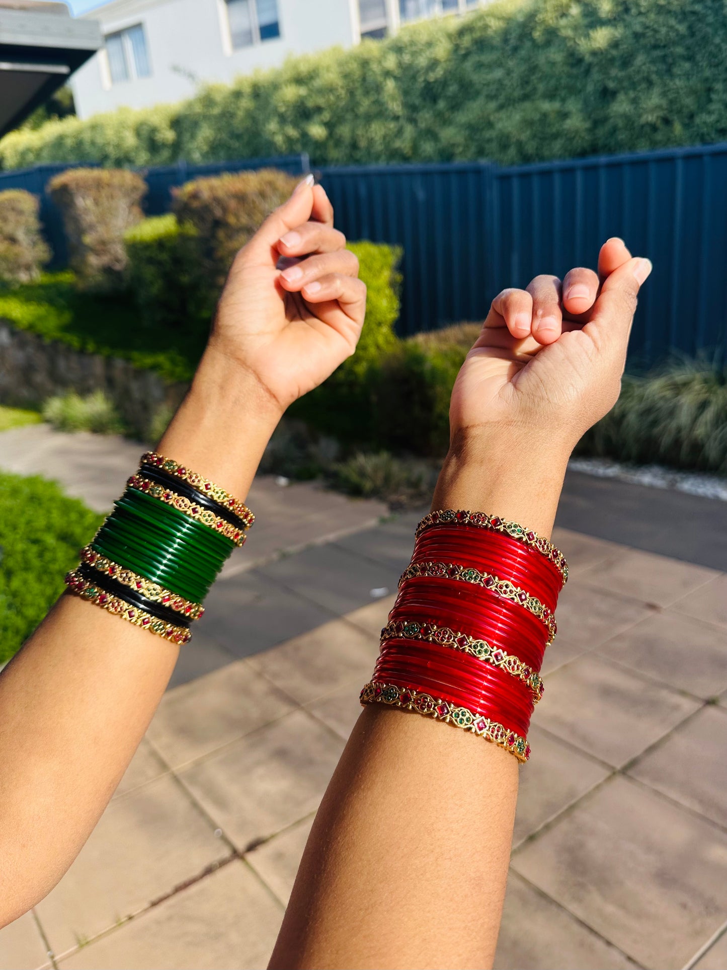 Red glass bangles
