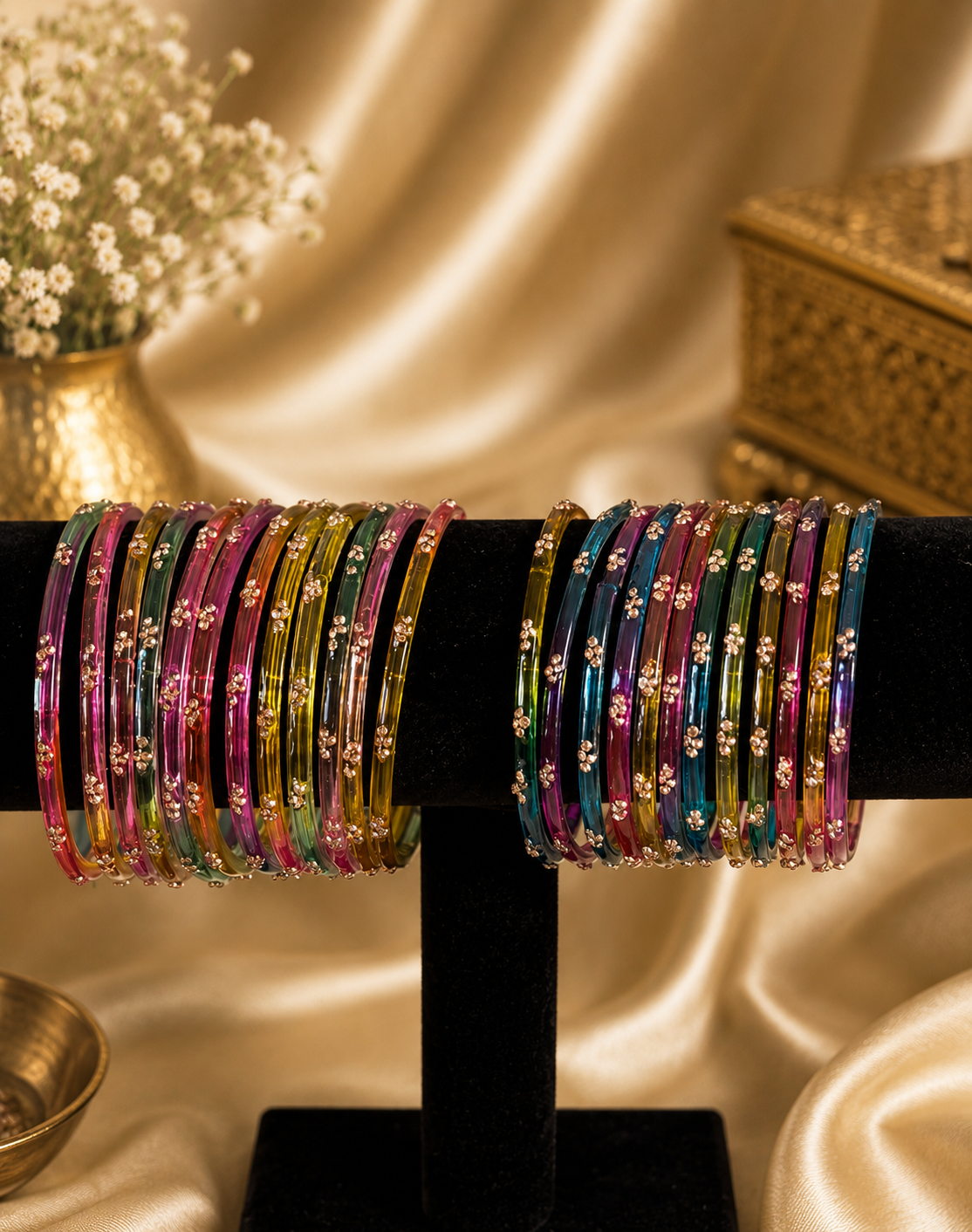 Rainbow glass bangles