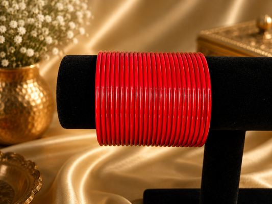Red glass bangles