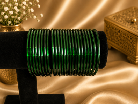Green glass bangles