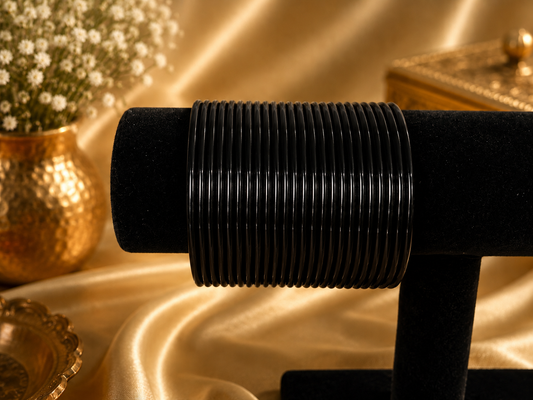 Black glass bangles
