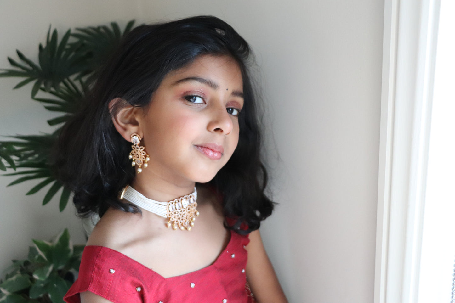 White beaded Chocker set