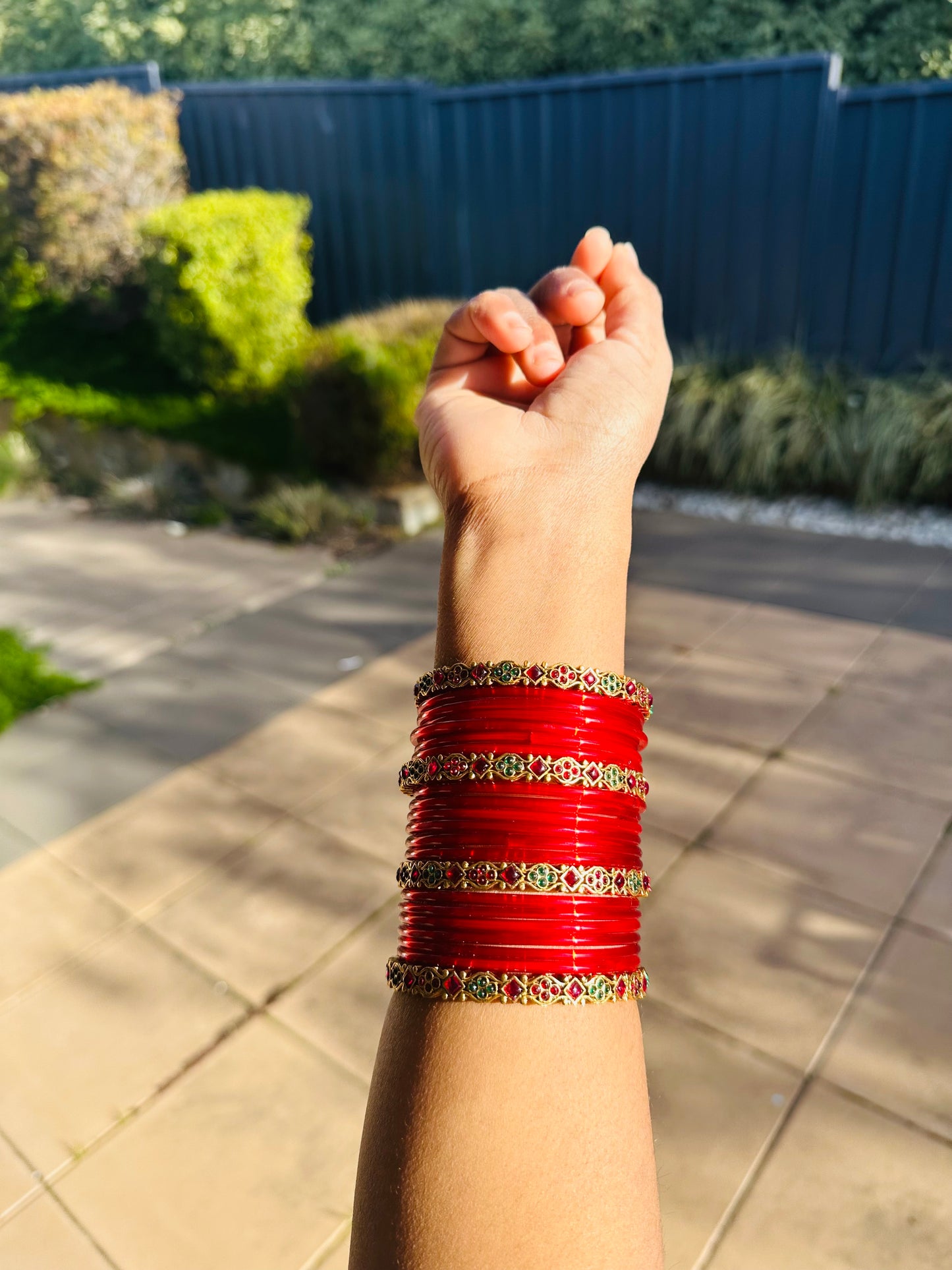 Red glass bangles